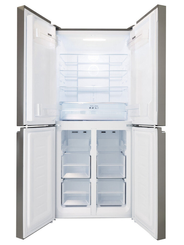 Kahepoolne külmik Berk BSB-187D NF X, 180 cm A++ No Frost, hõbedane hind ja info | Külmkapid | kaup24.ee