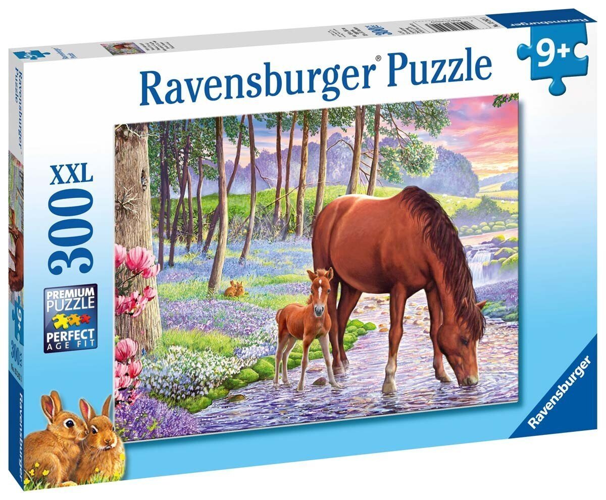 Ravensburger: XXL 300EL puzzle. - hobused päikeseloojangul цена и информация | Pusled | kaup24.ee