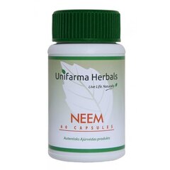 UNIFARMA HERBALS NEEM KAPSLID N60 цена и информация | Витамины, пищевые добавки, препараты для хорошего самочувствия | kaup24.ee