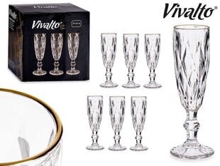 Šampanjaklaasid Diamond Gold Edt 180ml hind ja info | Klaasid, tassid ja kannud | kaup24.ee