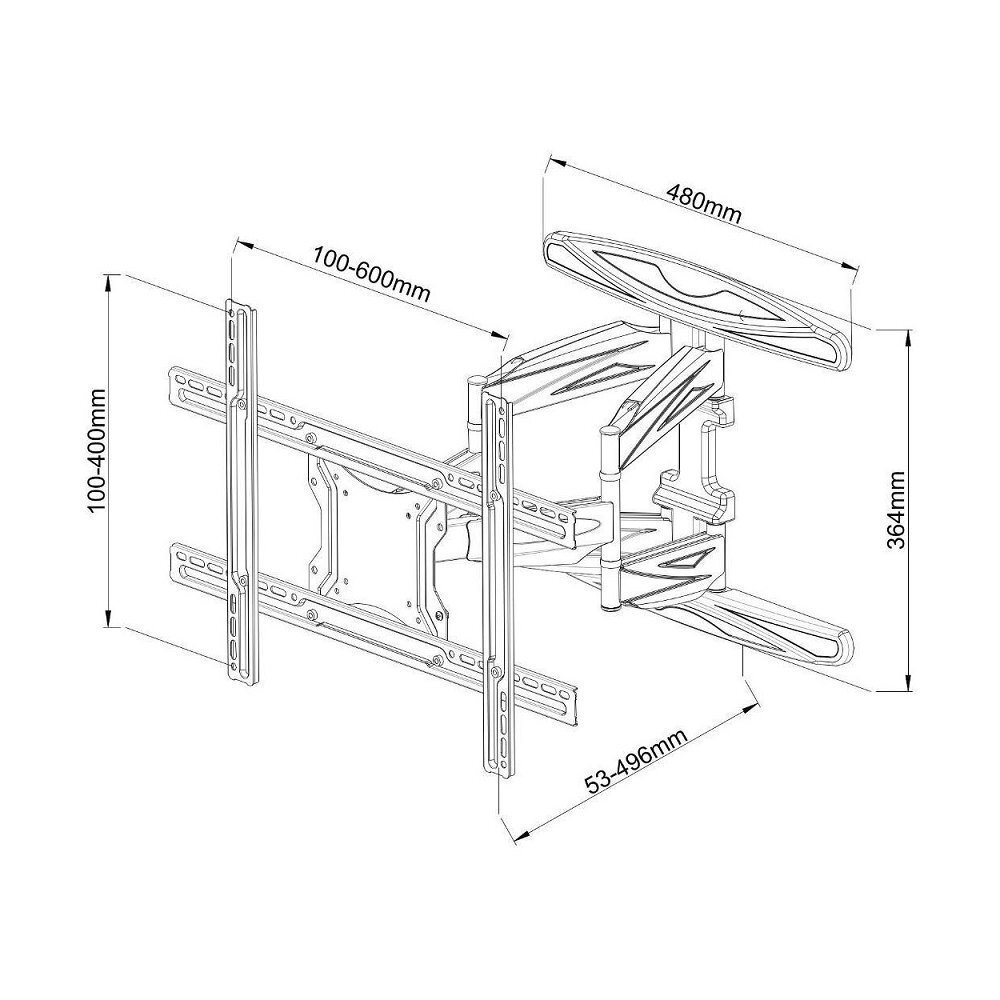 Seinakinnitus Techly TV LED/LCD 40-80", 50kg, kallutatav, must hind ja info | Teleri seinakinnitused ja hoidjad | kaup24.ee