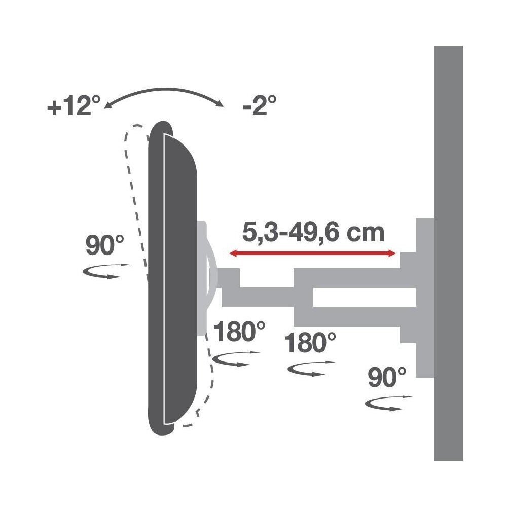 Seinakinnitus Techly TV LED/LCD 40-80", 50kg, kallutatav, must hind ja info | Teleri seinakinnitused ja hoidjad | kaup24.ee