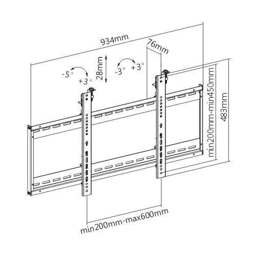 Seinakinnitus Techly TV LED/LCD 45-70", 70kg, kallutatav, saab paigaldada videosüsteemidele hind ja info | Teleri seinakinnitused ja hoidjad | kaup24.ee