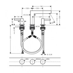 Valamusegisti Hansgrohe Finoris 110, 3 osa hind ja info | Vannitoa segistid | kaup24.ee