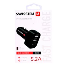 Swissten SW-CCH-TRI5.2A-B цена и информация | Зарядные устройства для телефонов | kaup24.ee