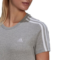 Naiste T-särk Adidas Essentials Slim W GL0785, hall цена и информация | Женские футболки | kaup24.ee