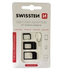 Swissten SIM Card комплект адаптеров + иголка цена и информация | Аксессуары для телефонов | kaup24.ee