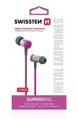 Swissten SuperBass Earbuds Metal YS900 Cтерео Наушники с микрофоном 3.5mm / 1.2m Розовые цена и информация | Наушники | kaup24.ee