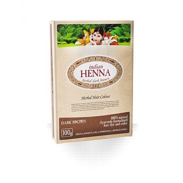 Juuksevärv Indian Henna, tumepruun, 100 g hind ja info | Juuksevärvid | kaup24.ee