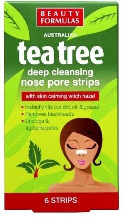 Puhastavad näoribad Beauty Formulas Tea Tree, 6 tk. hind ja info | Näomaskid, silmamaskid | kaup24.ee