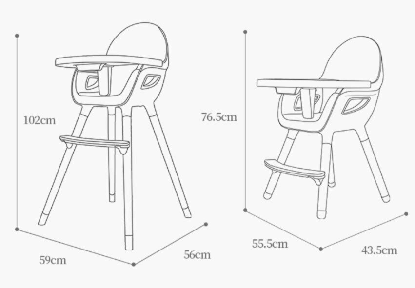 Lastetool 2in1, hall / roosa hind ja info | Laste söögitoolid | kaup24.ee