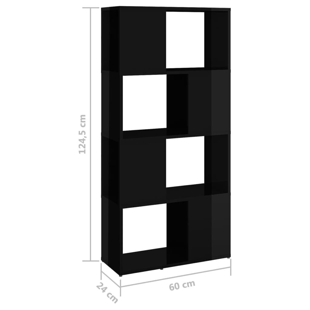 Raamaturiiul / toa vahesein, 60 x 24 x 124,5 cm, must hind ja info | Riiulid | kaup24.ee