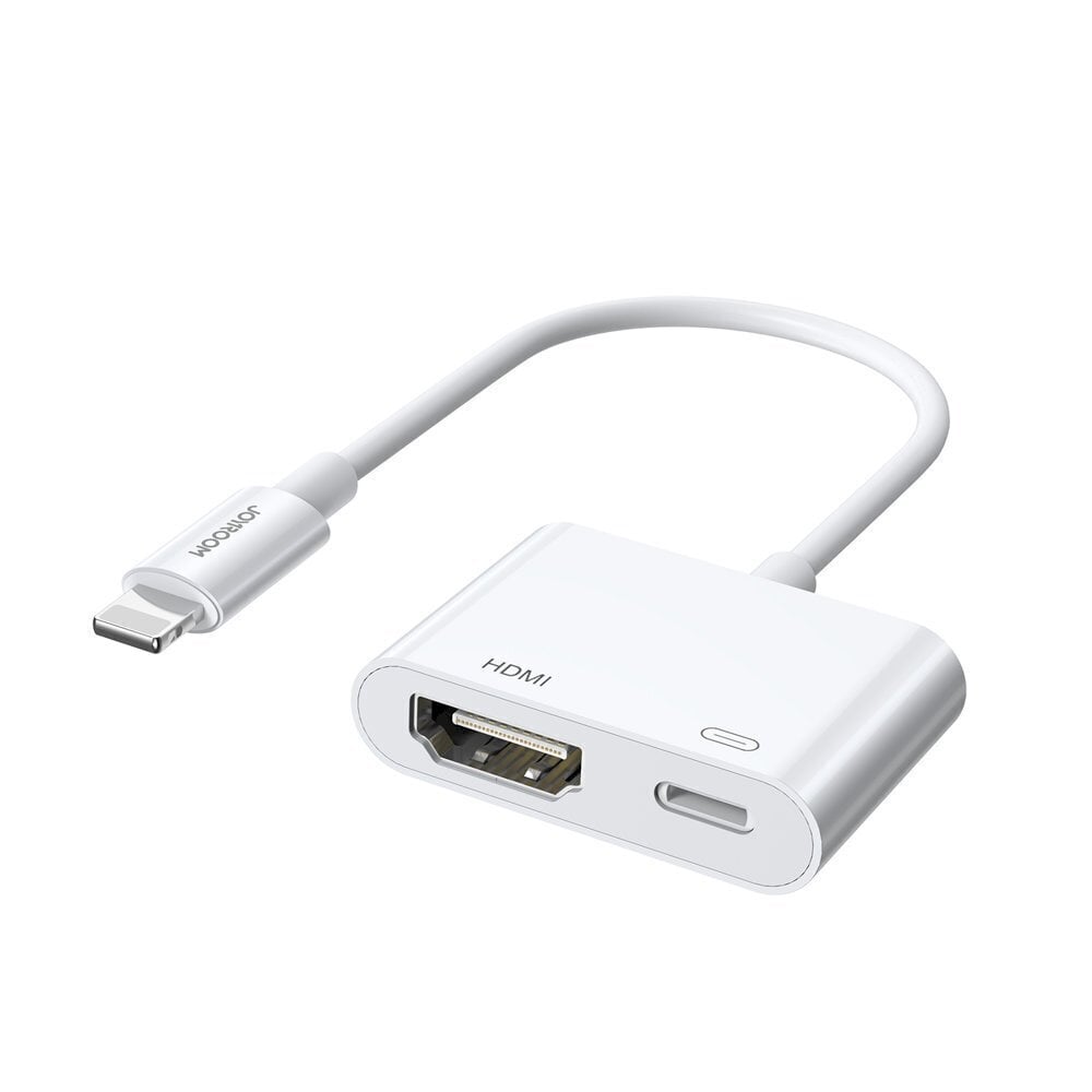 Joyroom Adapter Lightning (Male) to Digital HDMI Adapter (Female) + Lightning (Female) FullHD 1080p 60Hz white (S-H141 white) цена и информация | USB jagajad, adapterid | kaup24.ee
