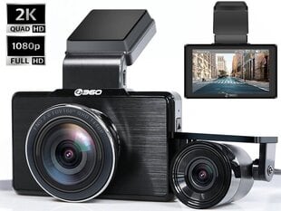 Videosalvesti 360 G500H 2K esikaamera + tagurduskaamera 1440p, GPS hind ja info | Pardakaamerad ja videosalvestid | kaup24.ee