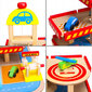 Ecotoys puidust kolmekordne garaaz autode ja liftiga цена и информация | Poiste mänguasjad | kaup24.ee