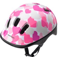 Laste kiiver Meteor KS06 Pink Hearts, valge hind ja info | Kiivrid | kaup24.ee