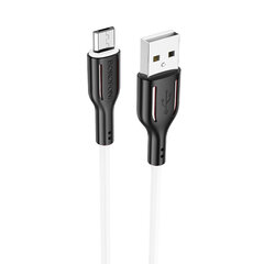 Borofone Cable BX63 Charming - USB to MicroUSB - 2,4A 1 metre, must-valge hind ja info | Mobiiltelefonide kaablid | kaup24.ee