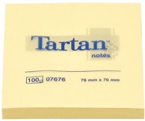 Märkmepaber Tartan 654T 76x76mm/100l, kollane, 3M/12/144 hind ja info | Vihikud, märkmikud ja paberikaubad | kaup24.ee