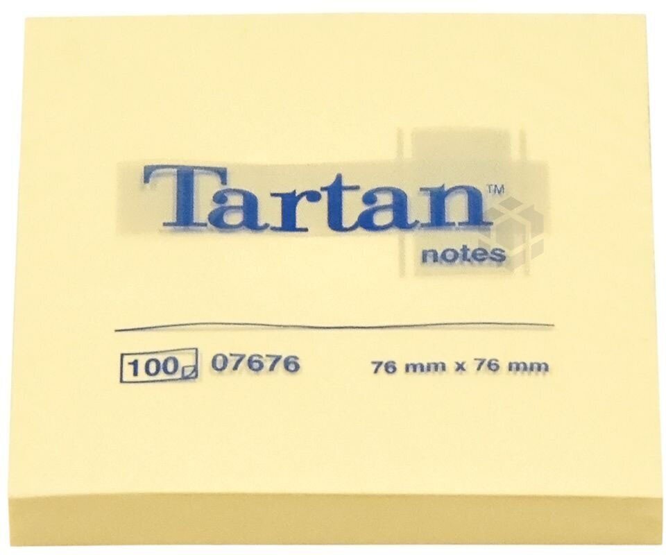Märkmepaber Tartan 654T 76x76mm/100l, kollane, 3M/12/144 цена и информация | Vihikud, märkmikud ja paberikaubad | kaup24.ee