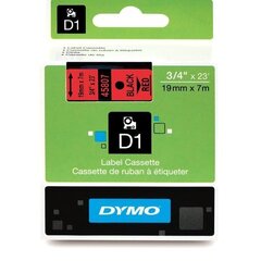 Dymo lint D1 19mmx7m must/punasel 45807/5 hind ja info | Printeritarvikud | kaup24.ee