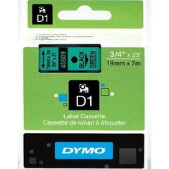 Dymo lint D1 19mmx7m must/rohelisel 45809/5 hind ja info | Printeritarvikud | kaup24.ee