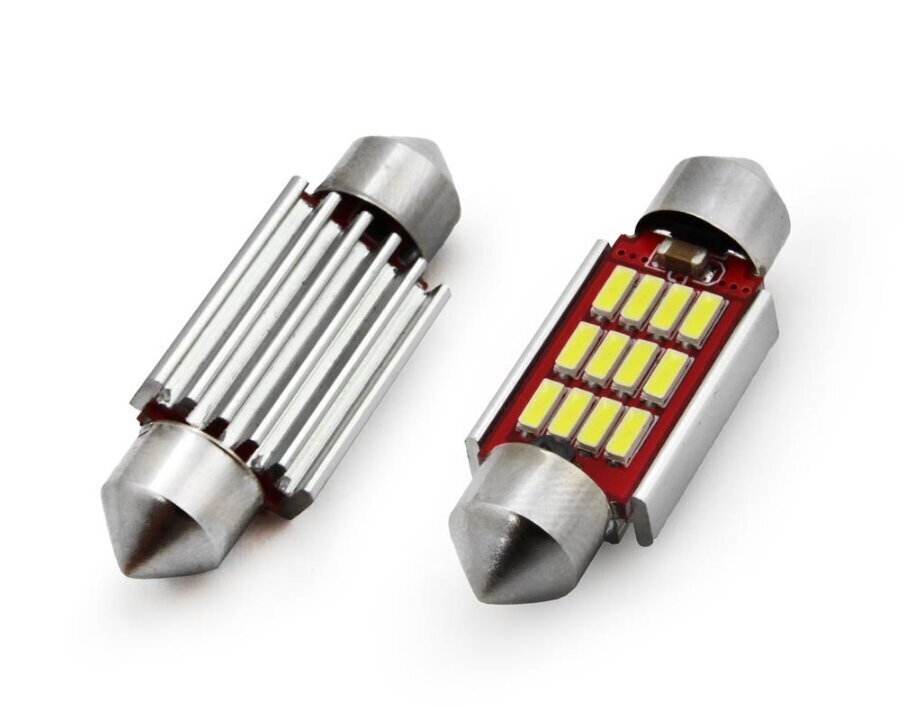 LED Canbus 12SMD 4014 Festoon 36mm Valged 12V-24V pirnid 2tk. hind ja info | Autopirnid | kaup24.ee