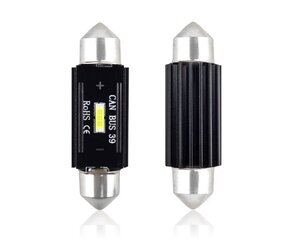 LED Canbus 1 SMD UltraBright 1860 Festoon 39mm Valge 12V / 24V pirnid 2tk. hind ja info | Autopirnid | kaup24.ee