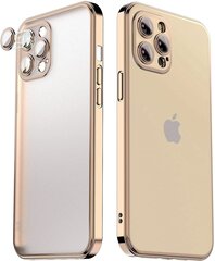 Matte transparent soft case camera protection (electroplated) Apple iPhone 13 gold цена и информация | Чехлы для телефонов | kaup24.ee