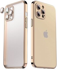 Matte transparent soft case camera protection (electroplated) Apple iPhone 12 gold цена и информация | Чехлы для телефонов | kaup24.ee