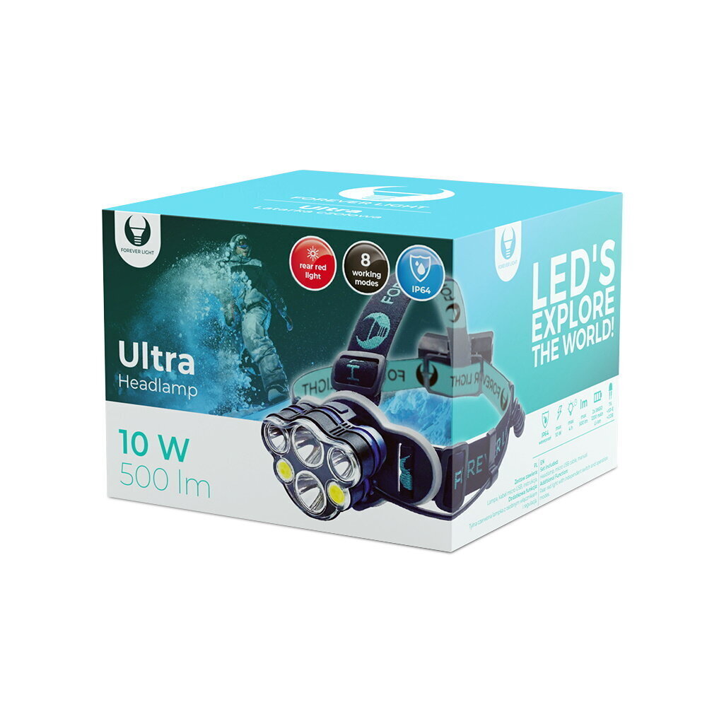 Laetav esilamp Ultra T6 2x 10W + XP-E 2x 3W 500lm 2x 18650 1200mAh Li-Ion цена и информация | Valgustid ja lambid | kaup24.ee
