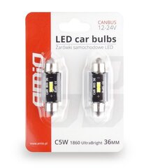 LED Canbus 1 SMD UltraBright 1860 Festoon 36mm Valge 12V / 24V auto pirnid 2 tk. цена и информация | Автомобильная ксеноновая лампа D2R 6000К (Китай) | kaup24.ee
