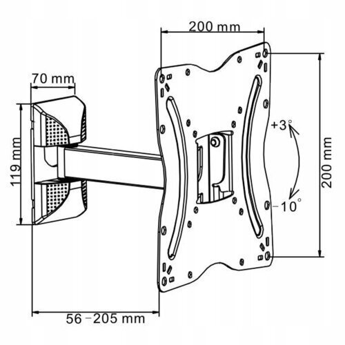 Cabletech UCH0215, Vesa, 13" - 42" hind ja info | Teleri seinakinnitused ja hoidjad | kaup24.ee