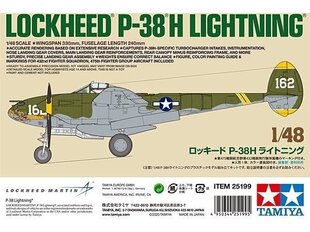 Сборная пластиковая модель Tamiya - Lockheed P-38H Lightning, 1/48, 25199 цена и информация | Конструкторы и кубики | kaup24.ee