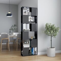 Spintelė knygoms/kambario pertvara, 60x24x186 cm, pilka hind ja info | Riiulid | kaup24.ee