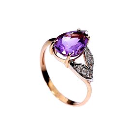 Золотое кольцо с драгоценными камнями TG111_BR585ZD_010_PI-WH-2,86-18,00 MM цена и информация | Кольцо | kaup24.ee