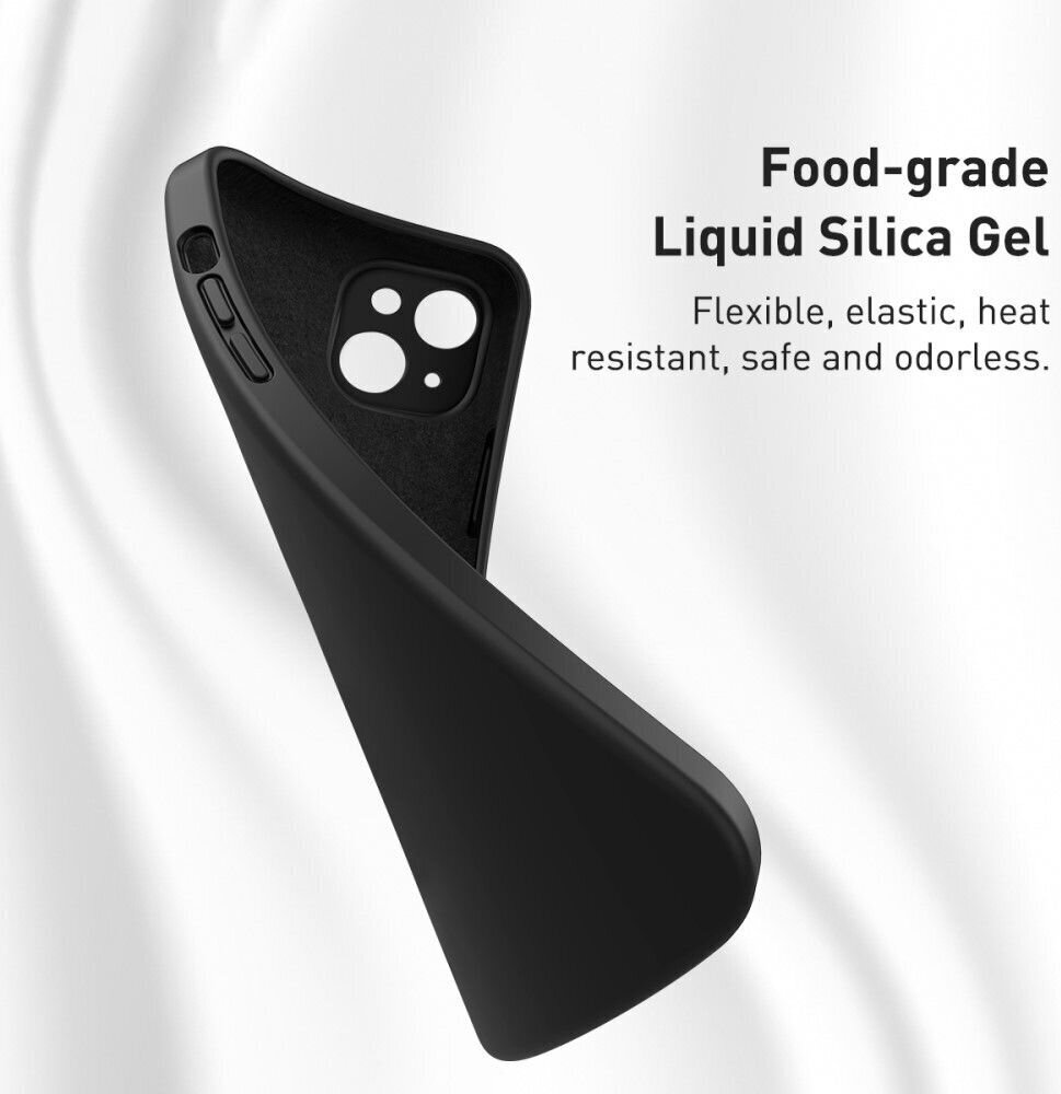 Telefoniümbris Baseus Liquid Silica Gel Apple iPhone 13 Pro must ARYT000101 hind ja info | Telefoni kaaned, ümbrised | kaup24.ee