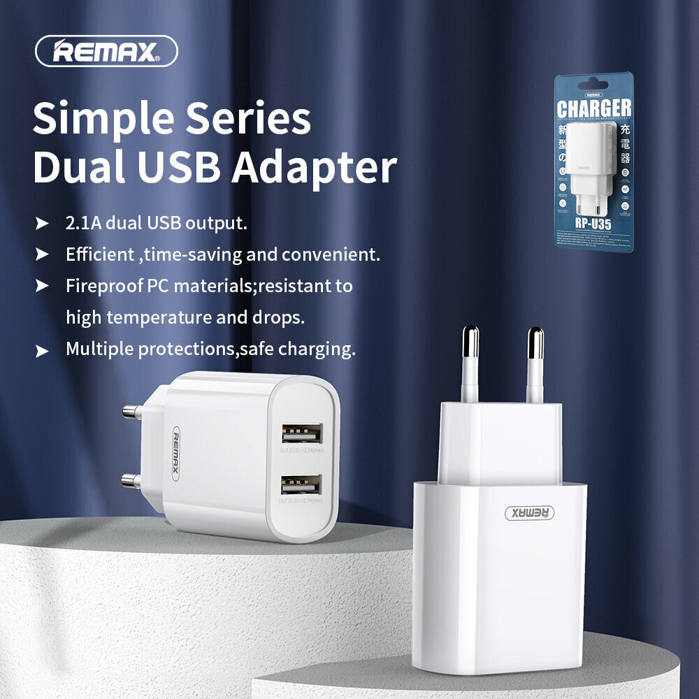 REMAX RP-U35 Jane hind ja info | Mobiiltelefonide laadijad | kaup24.ee