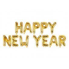 Воздушный шар из фольги Happy New Year, 370x35 см, золото цена и информация | Шарики | kaup24.ee