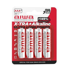 Aiwa X-Tra Alkaline AB-AAALR03 elemendid, 4 tk цена и информация | Батарейки | kaup24.ee