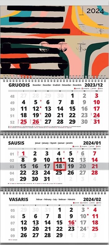 Настенный календарь на 2024 год цена | kaup24.ee