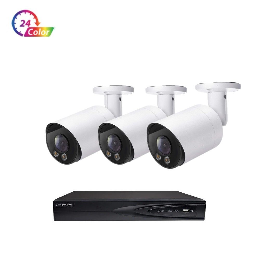 IP-kaamera 5MP Bullet VAI2047HK 24 Color Night Vision + Hikvision NVR 7604 komplekt цена и информация | Valvekaamerad | kaup24.ee