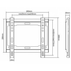 Cabletech UCH0150, Vesa 200, 23" - 42" цена и информация | Кронштейны и крепления для телевизоров | kaup24.ee