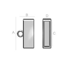 Rihmakinnitus 10x2mm 925 hõbe 12x7mm hind ja info | Ehete valmistamine, helmestamine | kaup24.ee