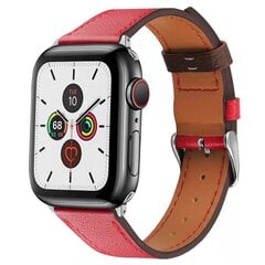 Кожаный ремешок Fusion для Apple Watch 42 / 44 мм красный цена и информация | Аксессуары для смарт-часов и браслетов | kaup24.ee