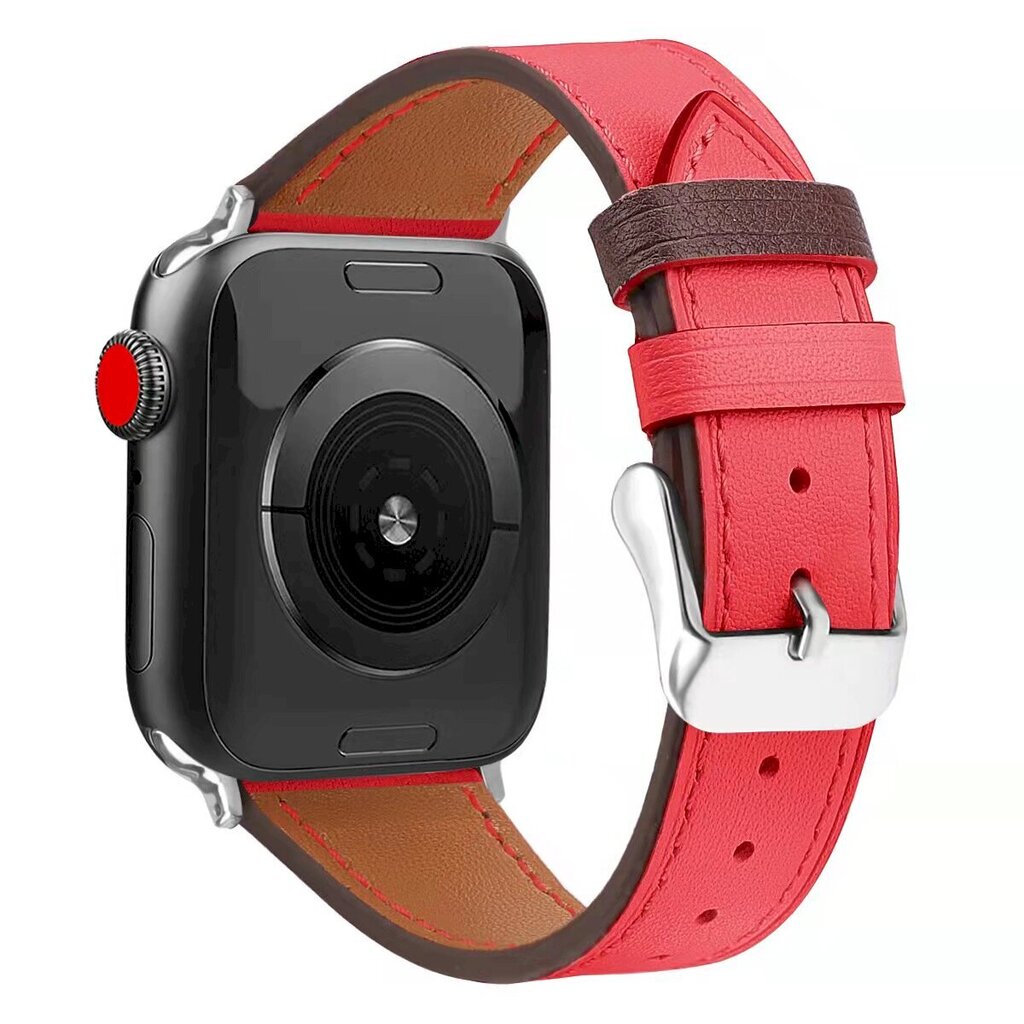 Fusion nahast rihm Apple Watchile 38 / 40 mm, punane цена и информация | Nutikellade ja nutivõrude tarvikud | kaup24.ee