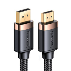 Usams U74 4K DP в HDMI 2м, черный цена и информация | Кабели и провода | kaup24.ee