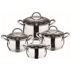 Köögitarbed Bergner Gourmet Roostevaba teras Hõbedane (8 pcs) цена и информация | Кастрюли, скороварки | kaup24.ee