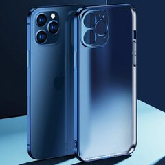 Matte transparent soft case camera protection (electroplated) Apple iPhone 11 sinist värvi (blue metalic) hind ja info | Telefoni kaaned, ümbrised | kaup24.ee