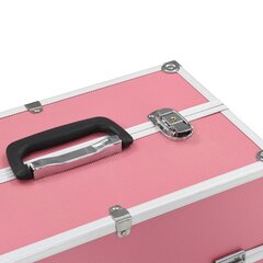 vidaXL jumestuskohver, 37 x 24 x 35 cm, roosa, alumiinium hind ja info | Meigikotid, lauapeeglid | kaup24.ee