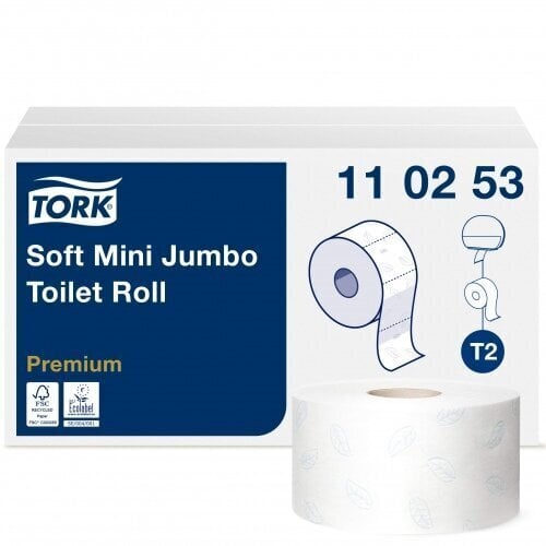 Tualettpaber Tork Mini Jumbo Roll T2 pehme 2x/12 цена и информация | WC-paber, majapidamispaber | kaup24.ee